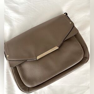 Coach leather taupe cross body purse